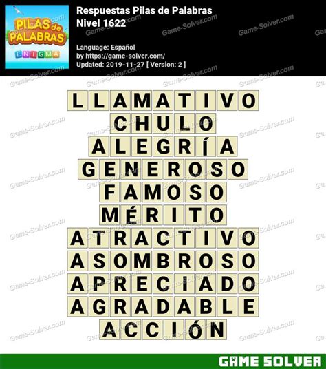 Wordalot respuestas Nivel 1622 .